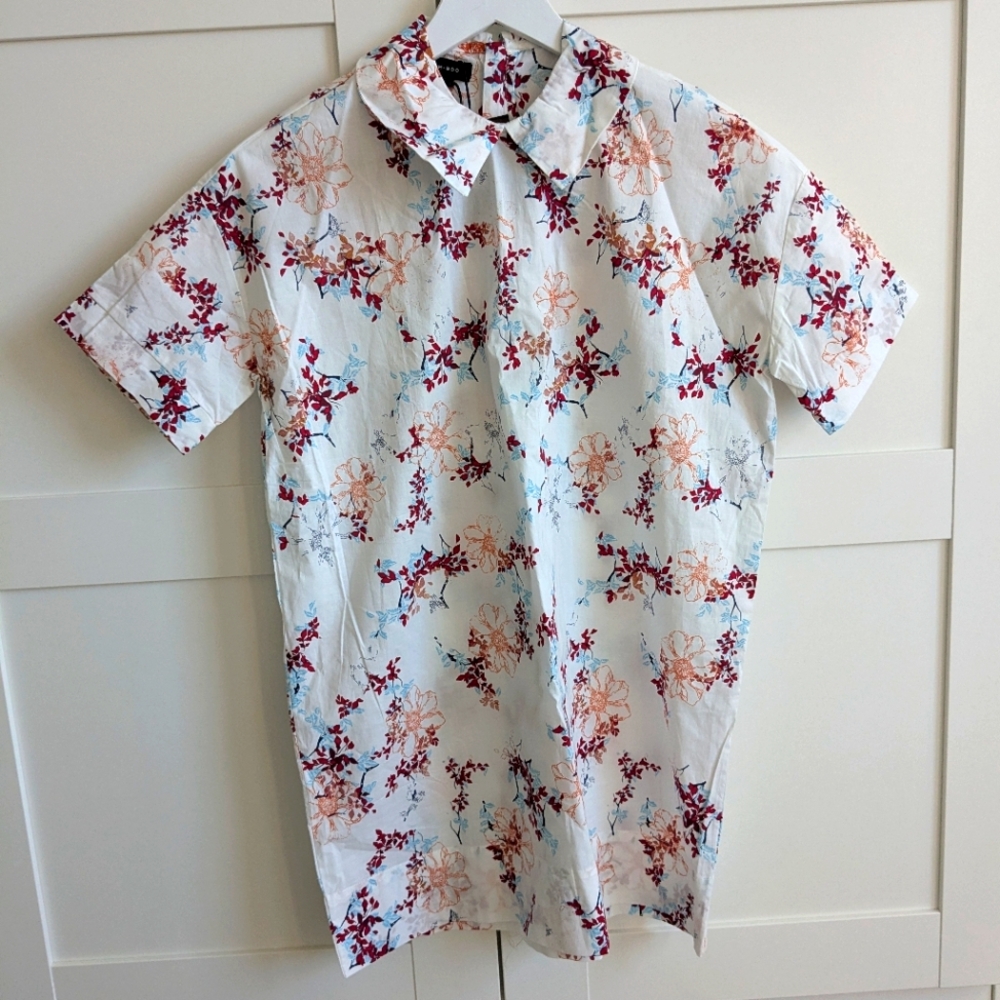 Bamboo Girls Peter Pan Collar Floral Oversized Dress Size 8